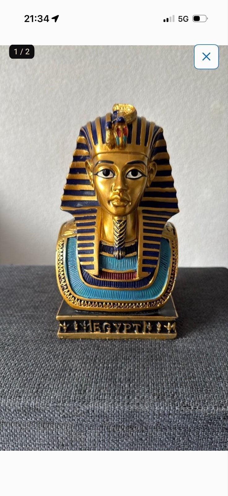 Egyptische Farao Toetanchamon Buste Decoratie, Verzamelen, Ophalen of Verzenden, Zo goed als nieuw, Overige typen