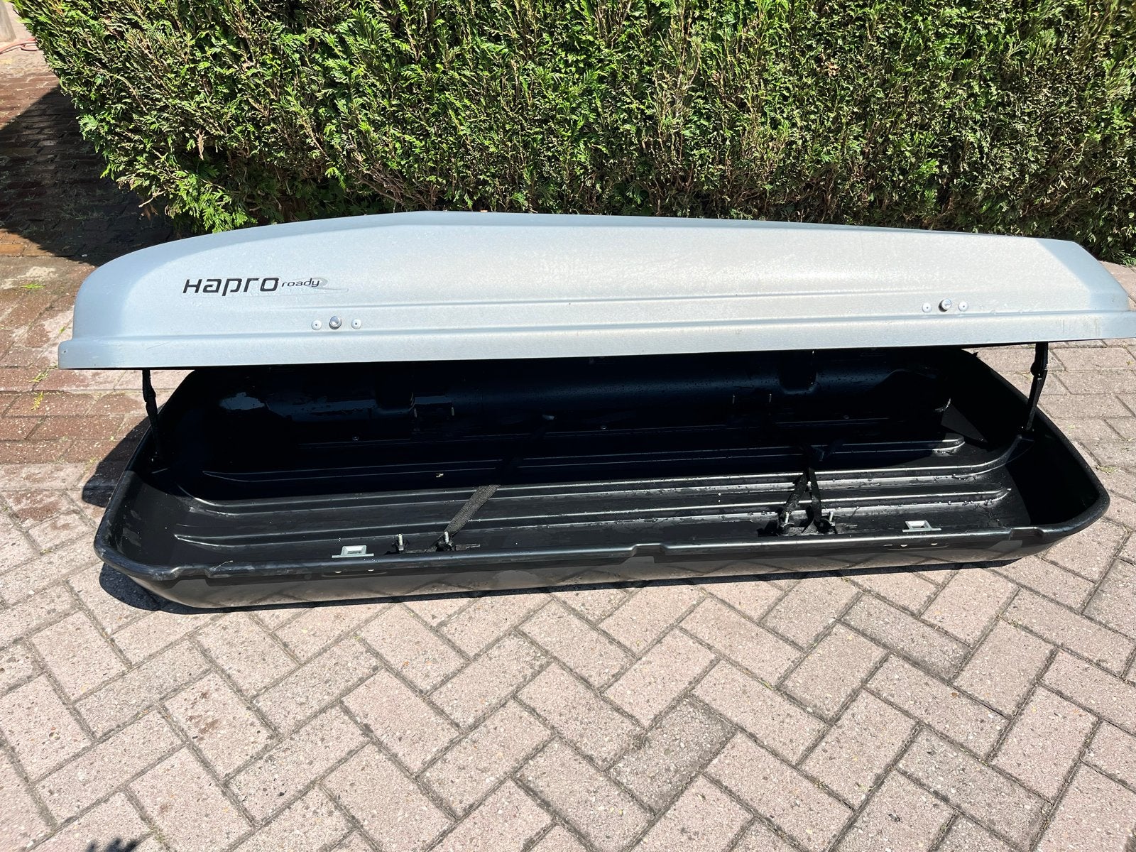 Hapro Roady 450 Dakkoffer - Zilver/Antraciet, Auto diversen, Dakkoffers, Ophalen, Gebruikt