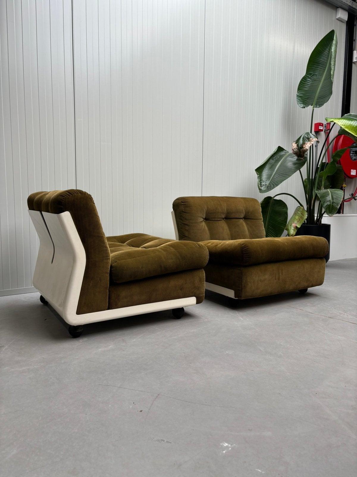 Mario bellini amanta set fauteuils, Ophalen, Gebruikt, 75 tot 100 cm, Stof