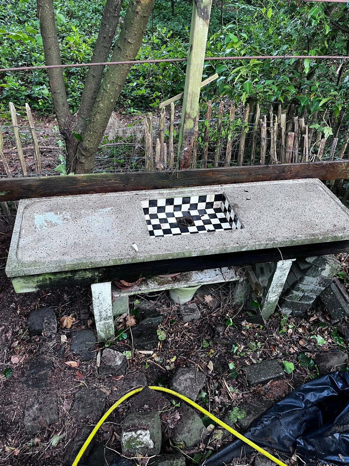 Granito/Terazzo aanrechtblad met spoelbak, Huis en Inrichting, Ophalen, Gebruikt