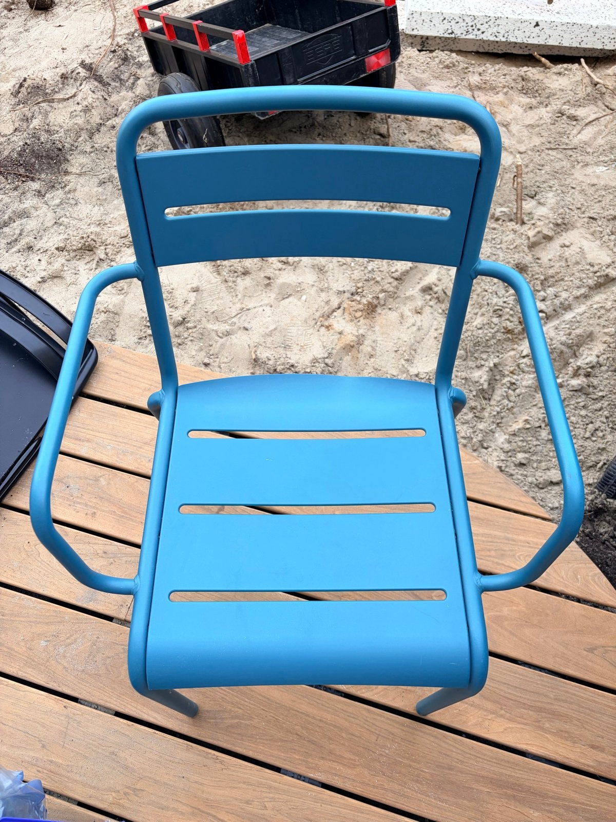 EMU Star tuinstoel - Blauw metaal, Ophalen of Verzenden, Zo goed als nieuw, Metaal, Stapelbaar