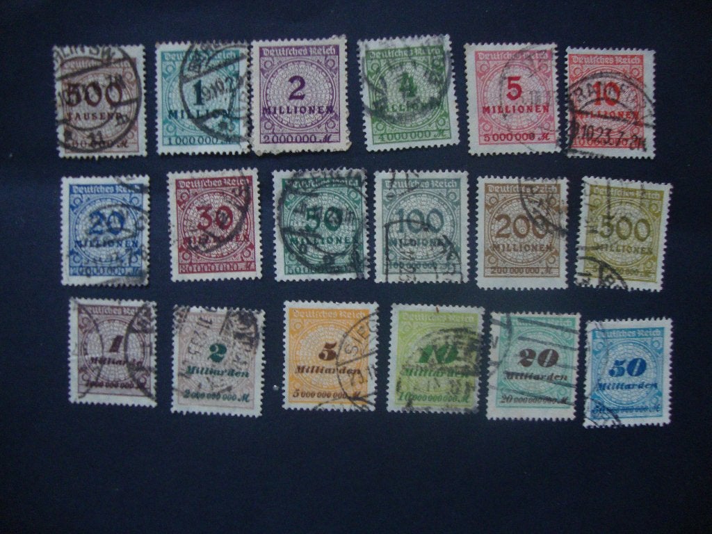 Duitse Rijk serie 313A-330A Gestempeld,, Ophalen of Verzenden, Overige periodes, Gestempeld