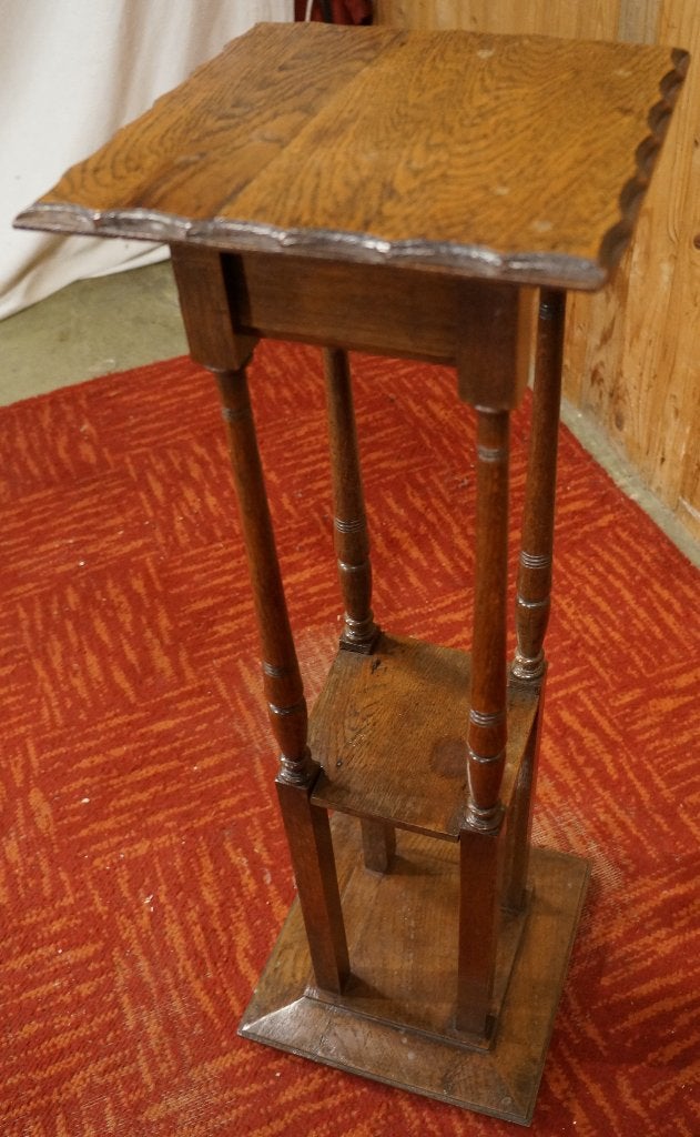 Antiek Bijzettafeltje plantentafel Jugendstil bloemtafeltje, Ophalen, Minder dan 55 cm, Gebruikt, Vierkant