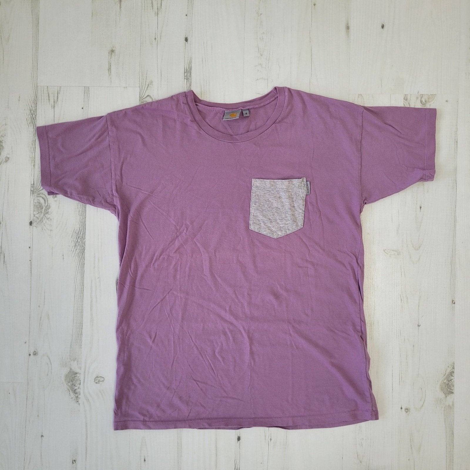 Carhartt T-shirt S paars lila met grijs ronde hals, Kleding | Heren, T-shirts, Paars, Carhartt, Ophalen of Verzenden, Zo goed als nieuw