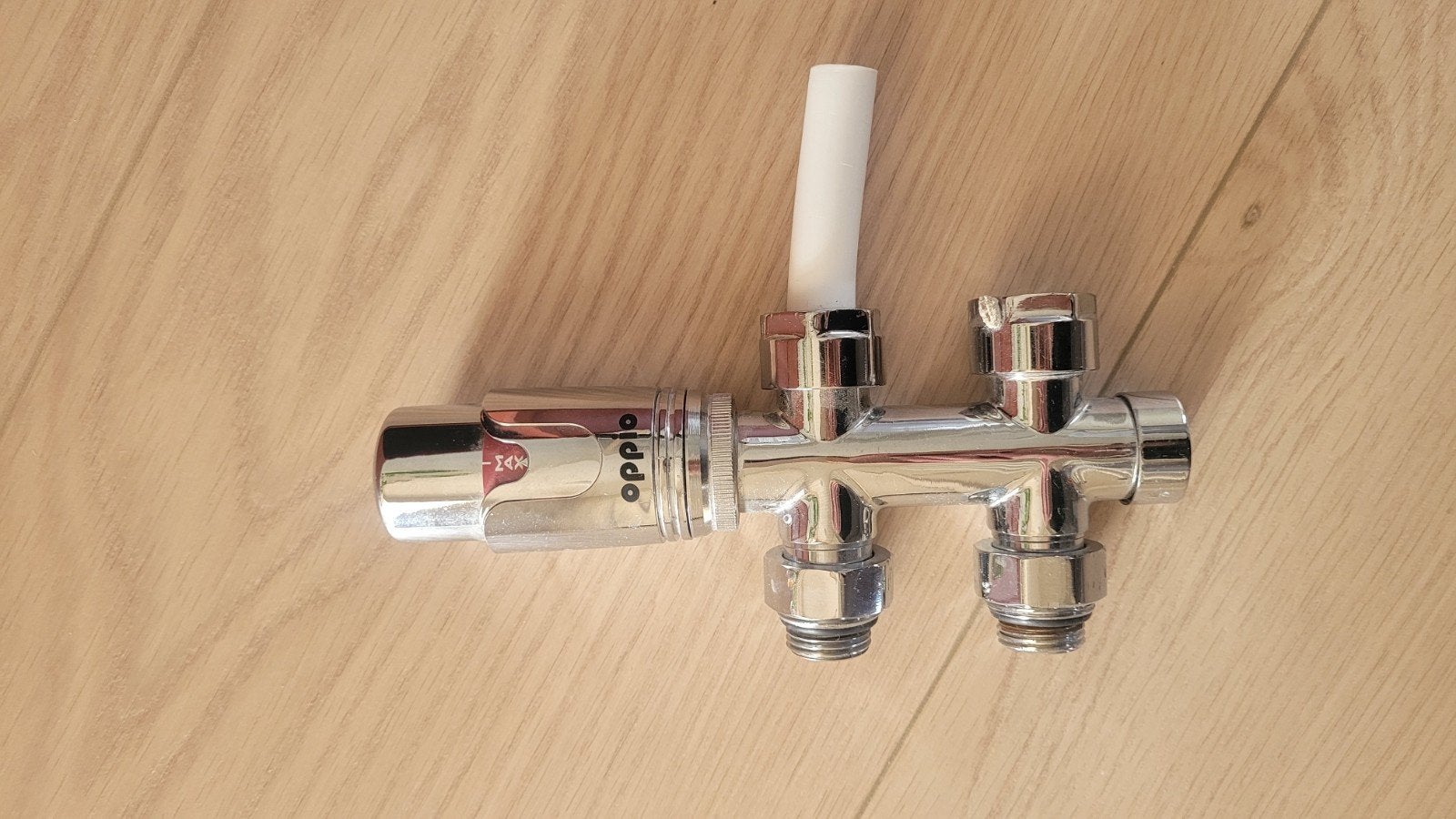 Oppio, Chrome radiator-aansluitset onderblokset., Ophalen of Verzenden, Nieuw