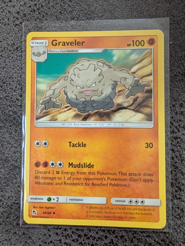 Graveler Pokemon kaarten Hidden fates, Ophalen of Verzenden, Zo goed als nieuw