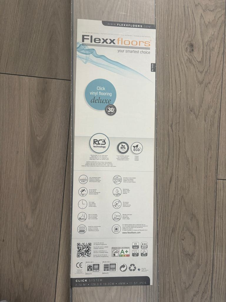 Flexxfloors Click PVC Vloer Deluxe Monte - ong 11 m2, Ophalen, Grijs, Nieuw, Vinyl