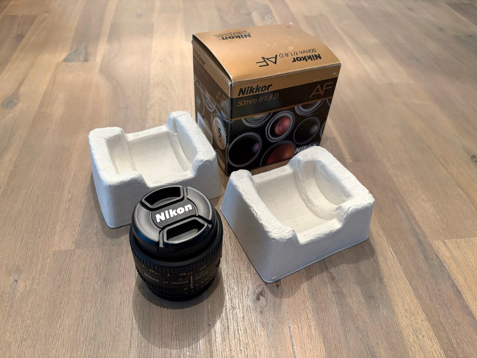 Nikon AF Nikkor 50mm 1:1.8D lens met originele doos, Audio, Tv en Foto, Autofocus, Nikon, Ophalen of Verzenden, Zo goed als nieuw