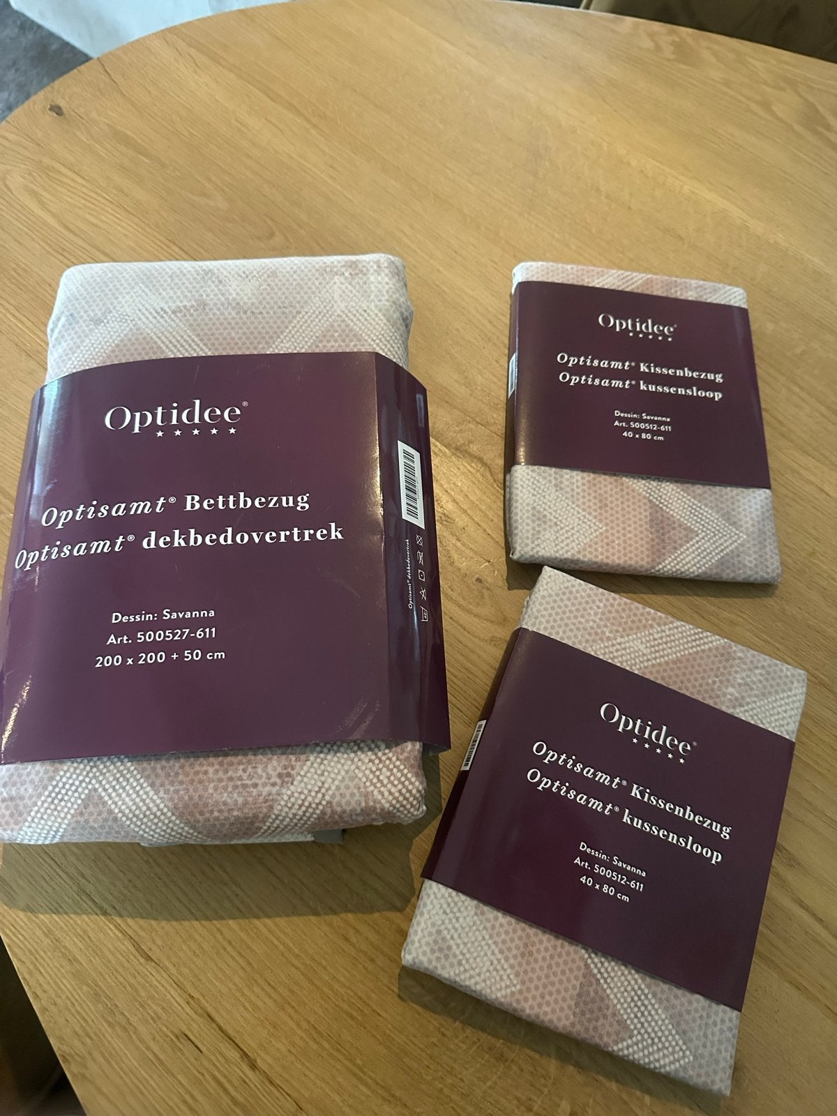 Optidee dekbedovertrek Optisamt Savanna 200x200 met 2 slopen, Ophalen of Verzenden, Zo goed als nieuw, Meerkleurig, Dekbedovertrek