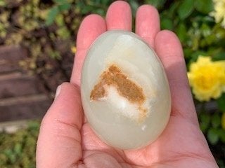 Aragoniet calciet edelsteen handsteen palmsteen ei nieuw, Ophalen of Verzenden, Nieuw