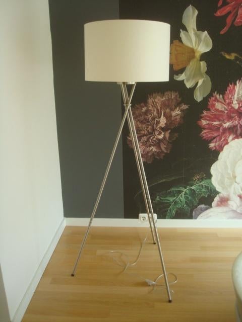 Staande schemerlamp, Huis en Inrichting, Lampen | Vloerlampen, Ophalen, Gebruikt, Metaal, 150 tot 200 cm
