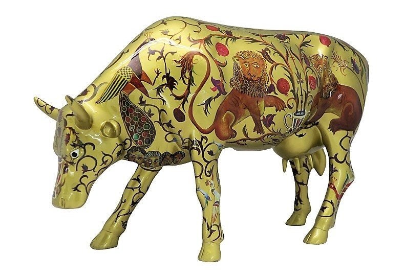 Nieuw Cow Parade koe Golden Byzantine large incl. verzending, Ophalen of Verzenden, Beeld