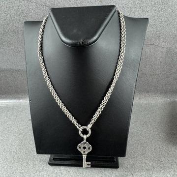 Zilveren ketting Ti Sento | Jasseron + sleutel |40cm| 407145, Sieraden, Tassen en Uiterlijk, Kettingen, Ophalen of Verzenden, Gebruikt