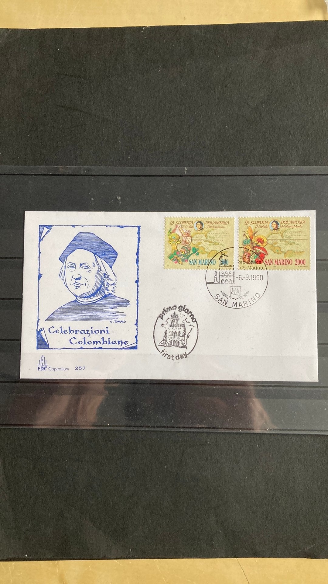San Marino FDC  met 1456/57 Columbus/88 A, Ophalen of Verzenden, Overige thema's