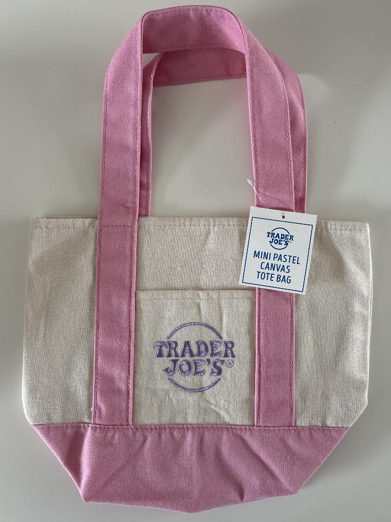 Trader Joe's Mini Pastel Canvas Tote Bag tas shopper roze, Ophalen of Verzenden, Nieuw, Roze