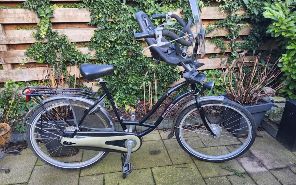 SPARTA AMAZONE MOEDERFIETS, Fietsen en Brommers, Fietsen | Dames | Moederfietsen, 2 zitjes, Sparta, Gebruikt, Versnellingen