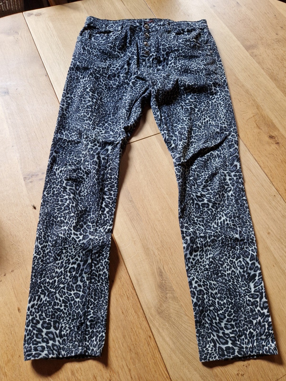 VINTAGE PLACE DU JOUR PANTERPRINT BROEK MAAT 38, Kleding | Dames, Broeken en Pantalons, Place du jour, Ophalen of Verzenden, Maat 38/40 (M)