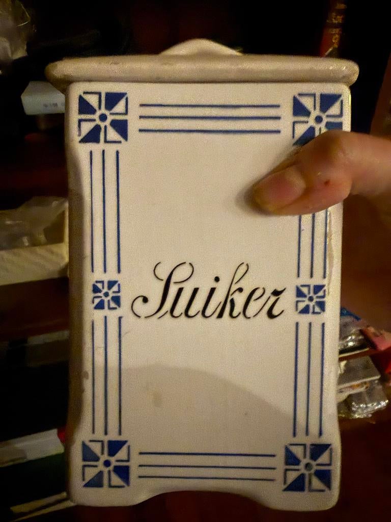 Antieke Suikerpot Delfts Blauw, Ophalen