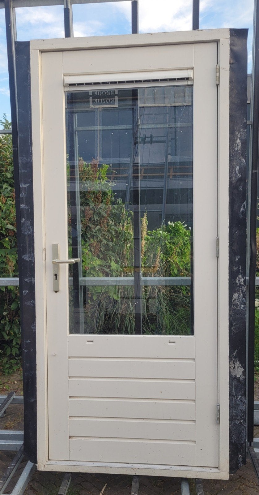 Hardhouten buitendeur/achterdeur inclusief kozijn!

Deur ope, Doe-het-zelf en Verbouw, Deuren en Horren, Gebruikt, Buitendeur