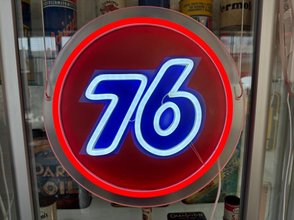 Vintage 76 Neon Lichtbak - Unieke Reclame Verlichting, Ophalen, Gebruikt, Lichtbak of (neon) lamp