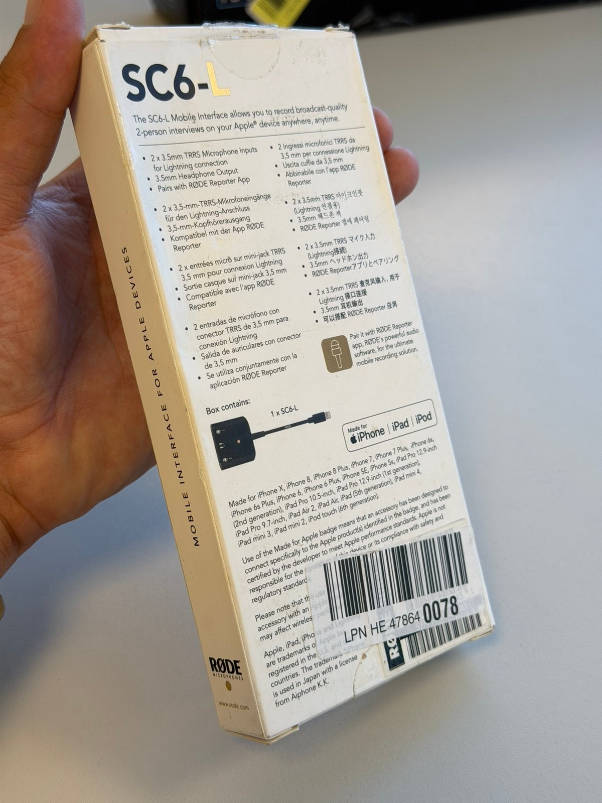 RØDE rode SC6-L Audio Interface iPhone iPad Lightning NIEUW, Telecommunicatie, Mobiele telefoons | Toebehoren en Onderdelen, Nieuw