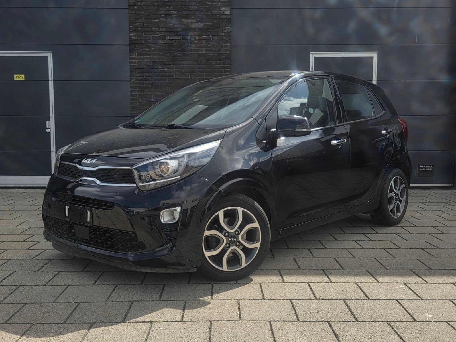 Kia Picanto Sport-Line 2022 Zwart Automaat LED Camera, Zwart, Ophalen of Verzenden, Benzine