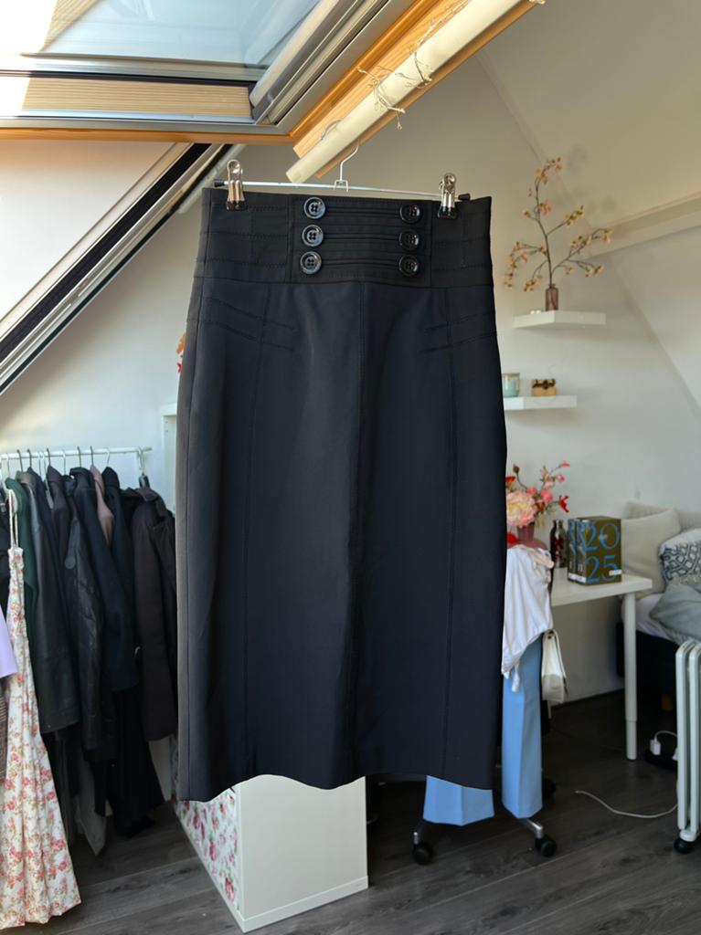 Prachtige rok van Karen Millen maat 34/36, Zwart, Ophalen of Verzenden, Zo goed als nieuw, Knielengte