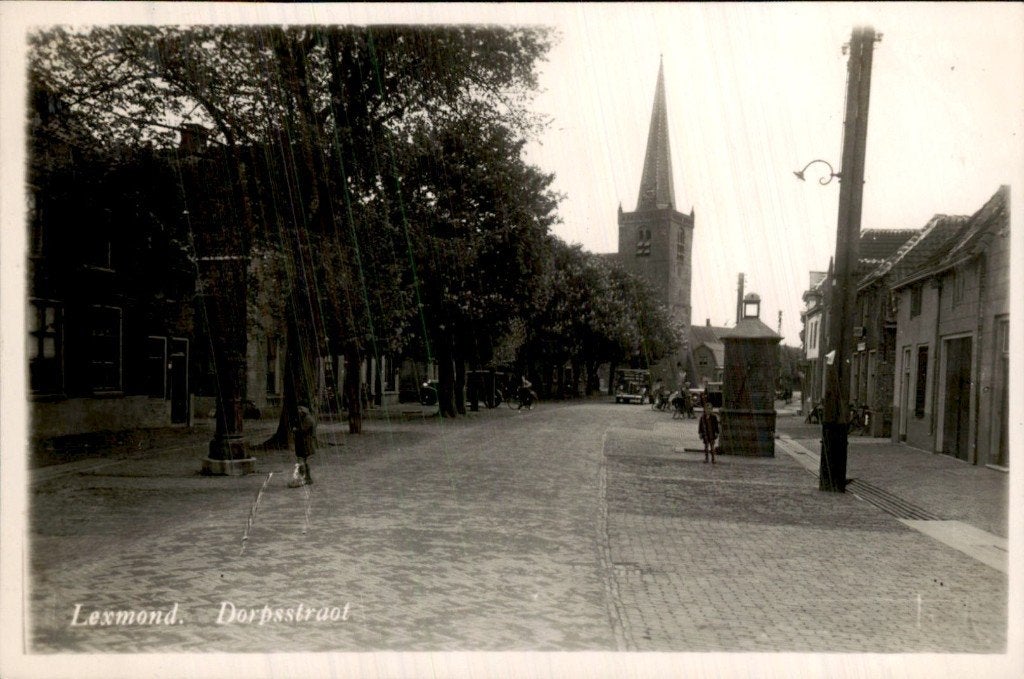 Lexmond - Dorpsstraat - Fotokaart -, Ophalen of Verzenden, 1920 tot 1940, Gelopen, Utrecht
