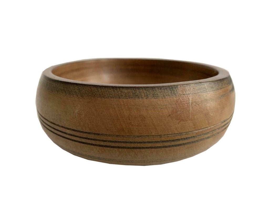 Vintage teakhouten rond SCHAALTJE plm 5 x 13 cm., Gebruikt, Schaal, Rond, Ophalen of Verzenden