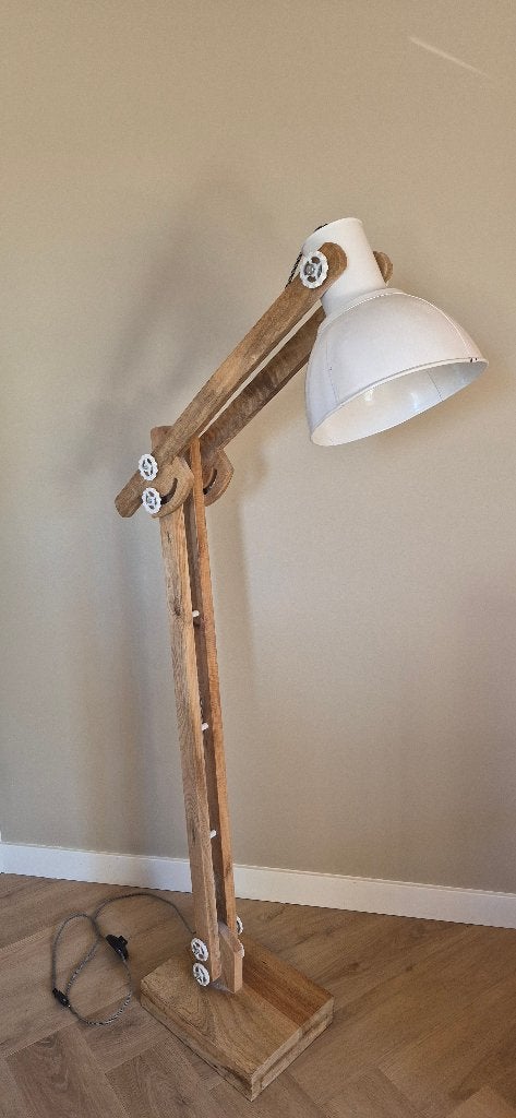 Houten verstelbare vloerlamp van Light & Living, Ophalen, Scandinavisch, industrieel en landelijk, Gebruikt, E27 (groot)