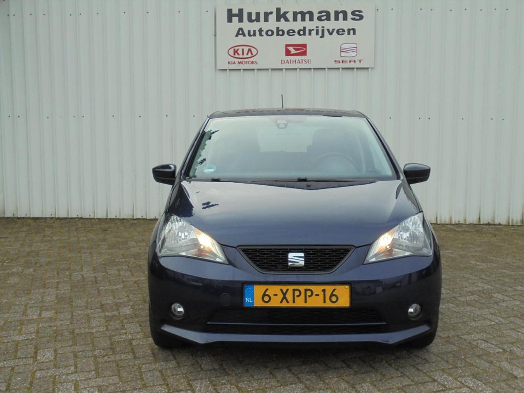 Seat Mii 1.0i 60 PK 5DRS NL-AUTO AIRCO GOED ONDERHOUDEN, Auto's, Euro 5, Stof, Gebruikt, Zwart