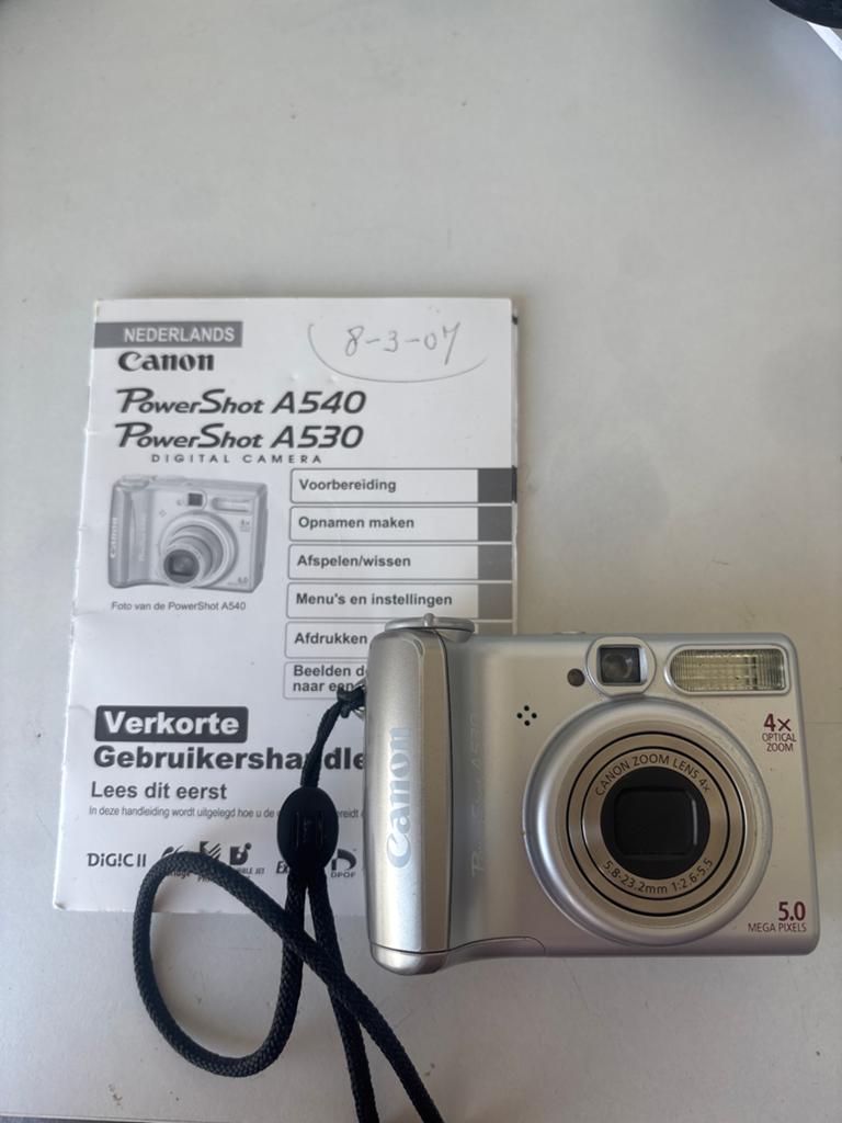 Canon PowerShot A540 Digitale Camera - Compact en Gebruiksvr, Gebruikt, Verzenden, Canon, Compact