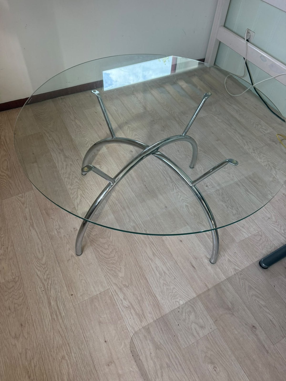 Glazen salontafel 90 cm, Ophalen, Gebruikt, 50 tot 100 cm, 50 tot 100 cm