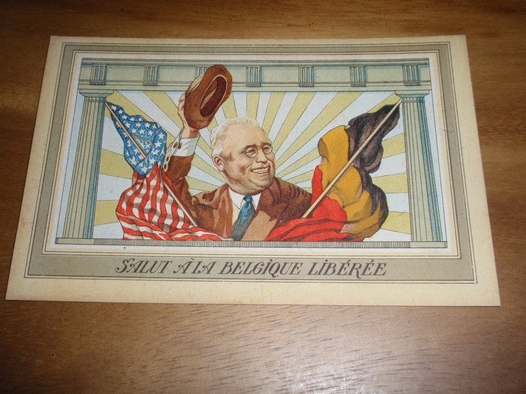 Bevrijdingskaart WO2 Belgie, Verzamelen, Verzenden, 1940 tot 1960, Ongelopen, Politiek en Historie