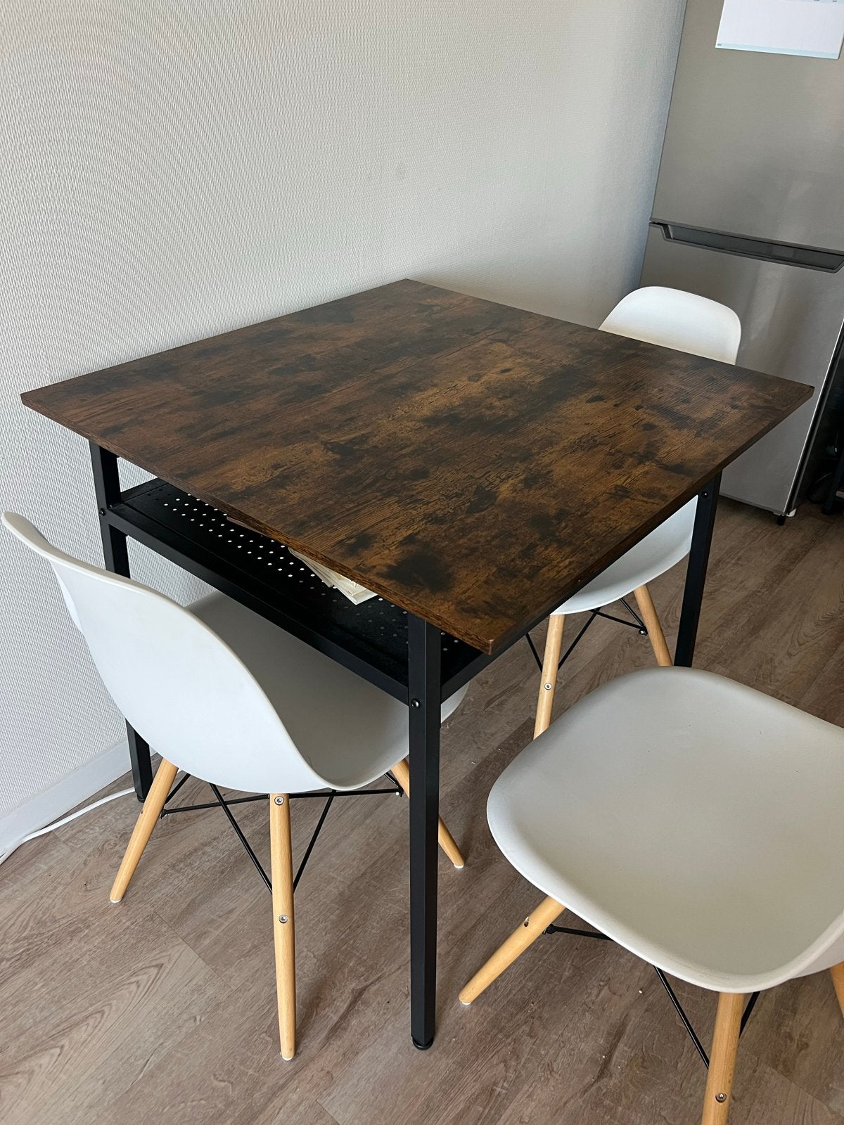 Vasagle Eettafel Industrieel Design - 80x80 cm, Huis en Inrichting, Tafels | Eettafels, Ophalen, Vierkant, Tot twee personen, 50 tot 100 cm