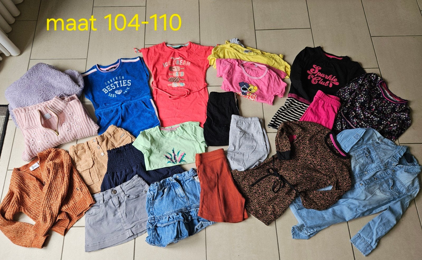 Kledingpakket Meisje Maat 104-110, Meisje, Overige typen, Gebruikt, Diverse merken
