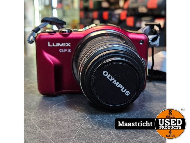 Lumix DMC-GF3 - Rood/Zwart + Panasonic Lumix G Vario 14-42mm, Audio, Tv en Foto, Flex Ltd., Gebruikt, https://flex.com/contact-us