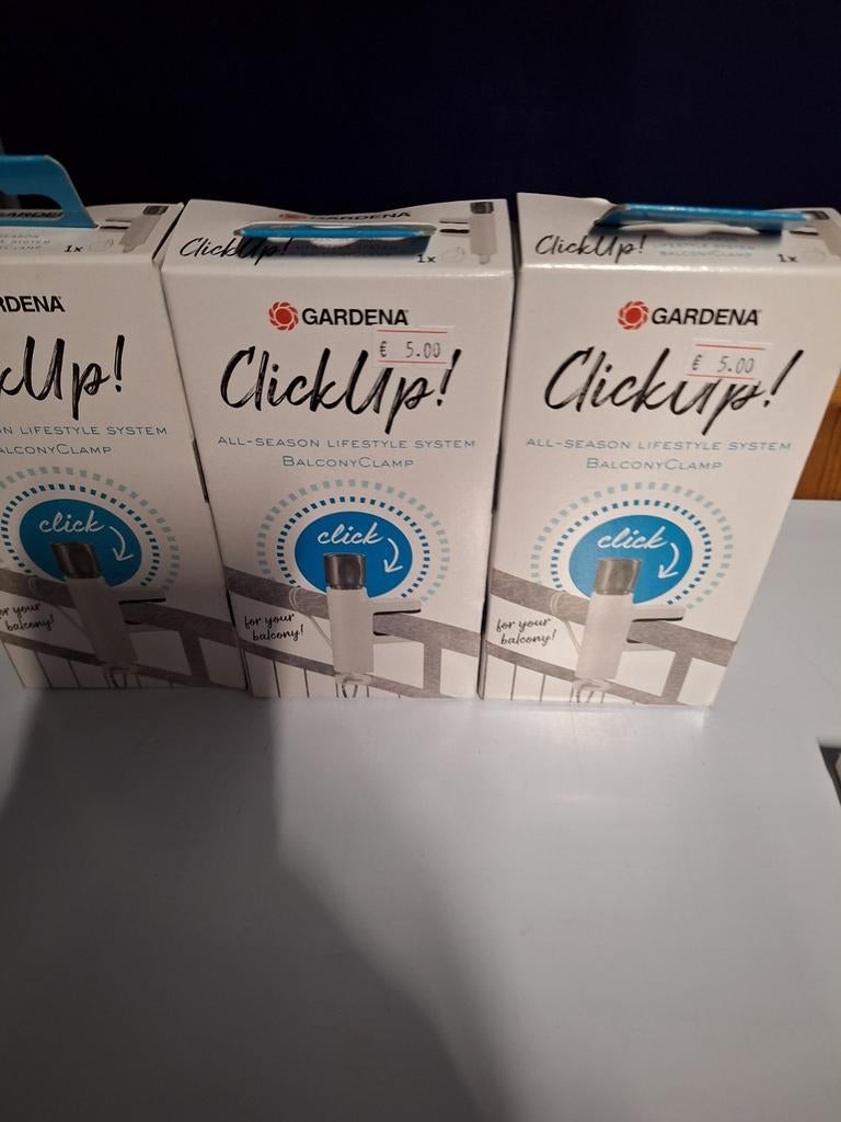 Gardena clickup systeem balkon klem, Ophalen of Verzenden, Nieuw