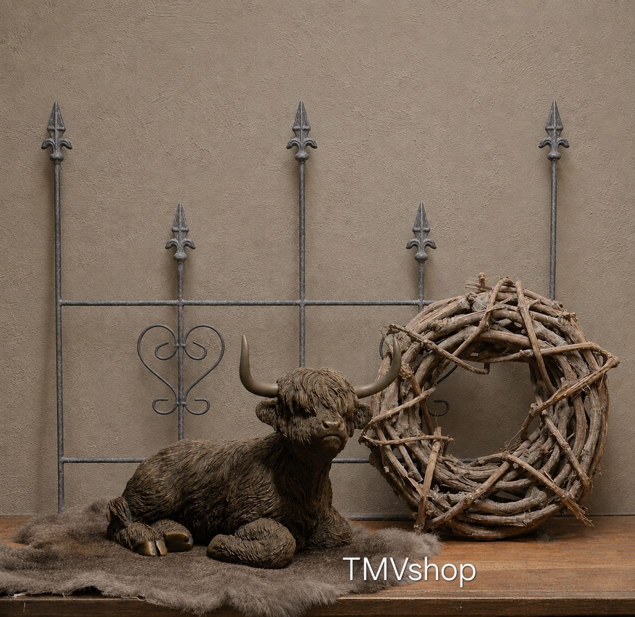 metalen sier hek decoratie, vensterbank ornament, Huis en Inrichting, Woonaccessoires | Kransen, Ophalen of Verzenden