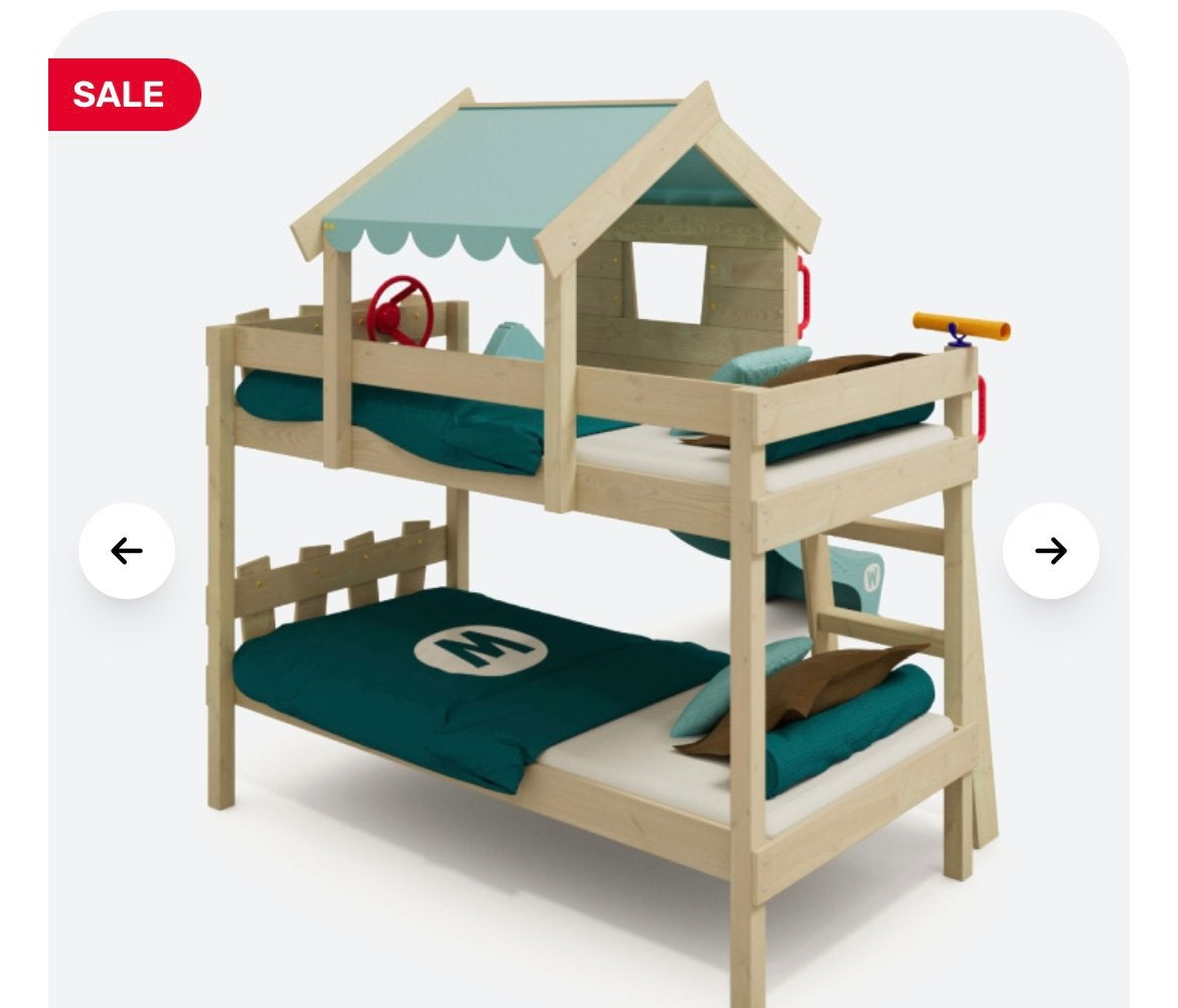 Wickey bed met glijbaan, Kinderen en Baby's, Kinderkamer | Stapelbedden en Hoogslapers, Ophalen, Zo goed als nieuw, Stapelbed