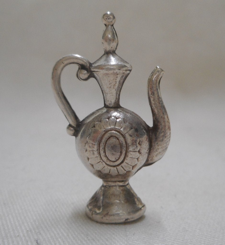 Zilveren vintage bedel theepot nr.801, Overige merken, Gebruikt, Verzenden, 1 bedel