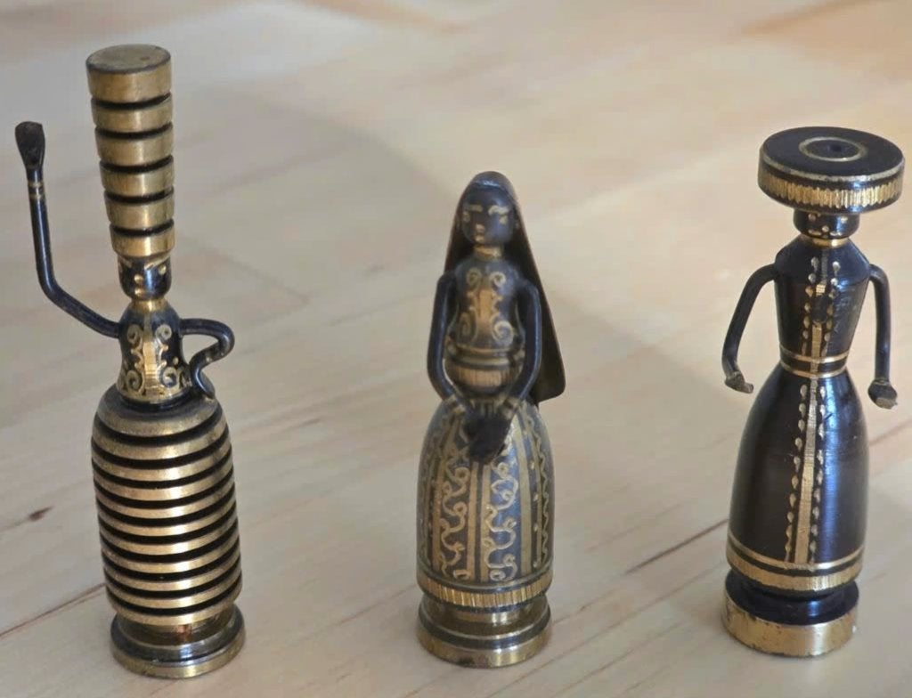 Vintage Hans Teppich Judaica Bijbels bronzen beeldjes 3 st., Ophalen of Verzenden