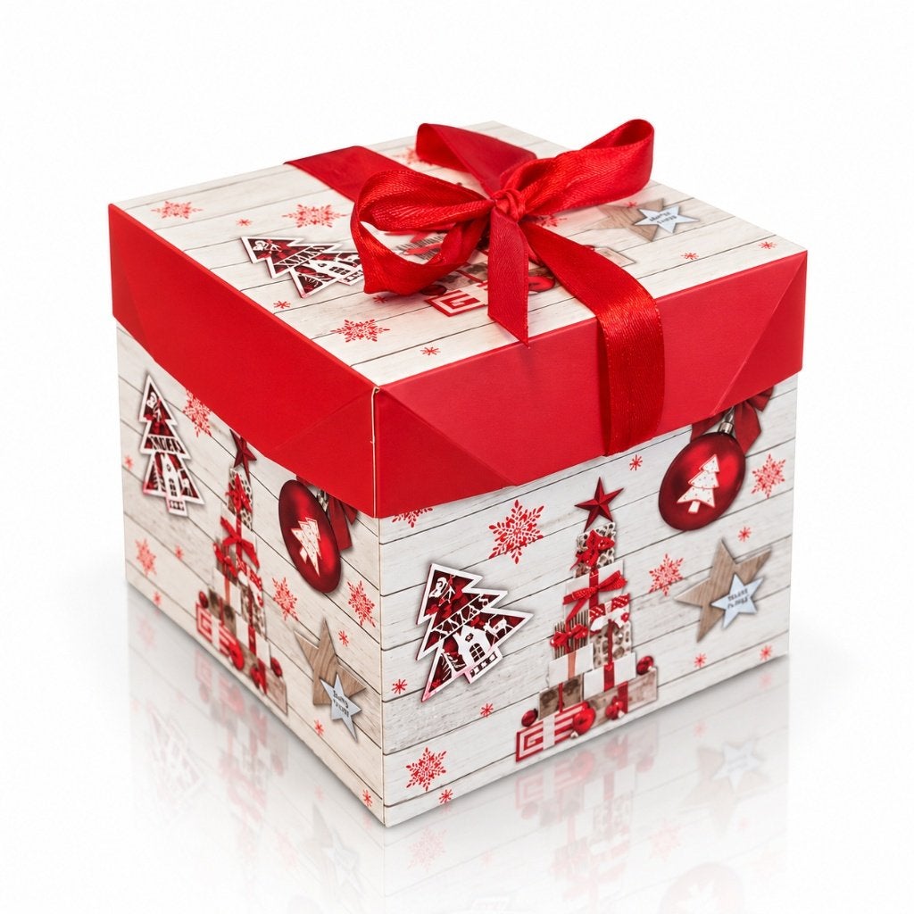 Partij geschenkdozen met kerst design 10,5cm