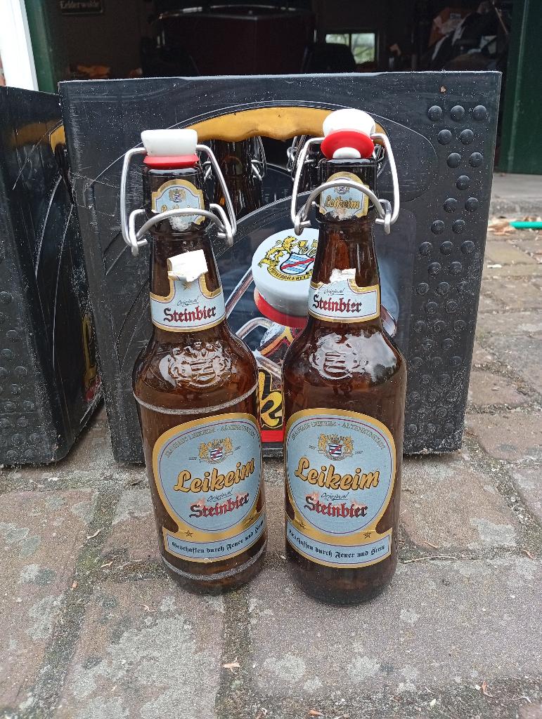 34 x 0,5 ltr beugelfles halve liter bruin glas, Verzamelen, Biermerken, Ophalen, Gebruikt, Flesje(s), Overige merken