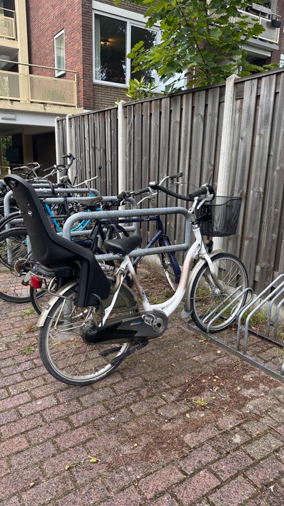 Sparta damesfiets met kinderzitje en mandje, Fietsen en Brommers, Fietsen | Dames | Damesfietsen, Ophalen, Sparta, Velgrem, 50 tot 53 cm