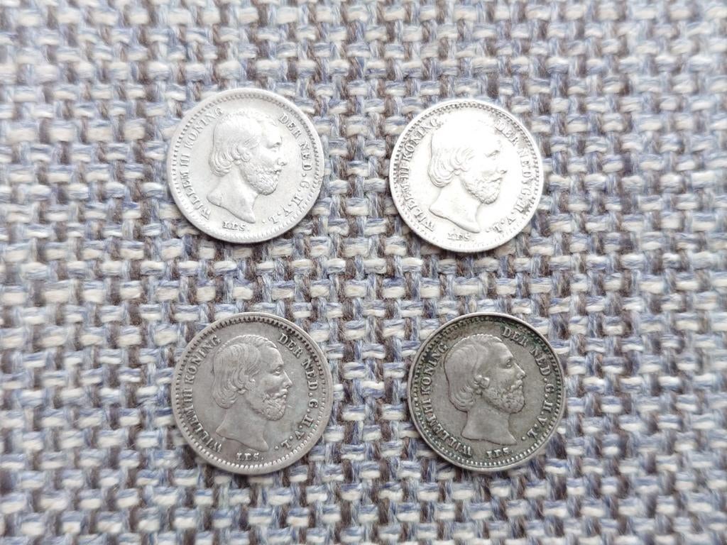 8 stuks 5 cent of stuiver van Willem 3 inclusief 1868, Postzegels en Munten, Munten | Nederland, Ophalen of Verzenden, Koning Willem III