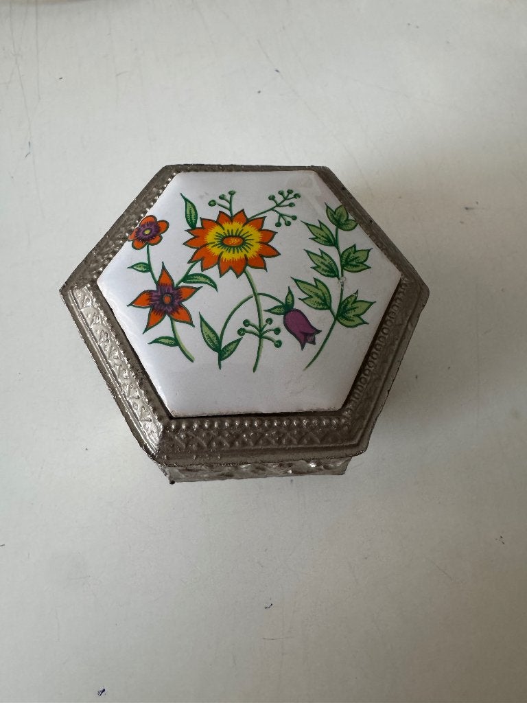 Zeskantig sieraden doosje, Antiek en Kunst, Curiosa en Brocante, Ophalen of Verzenden