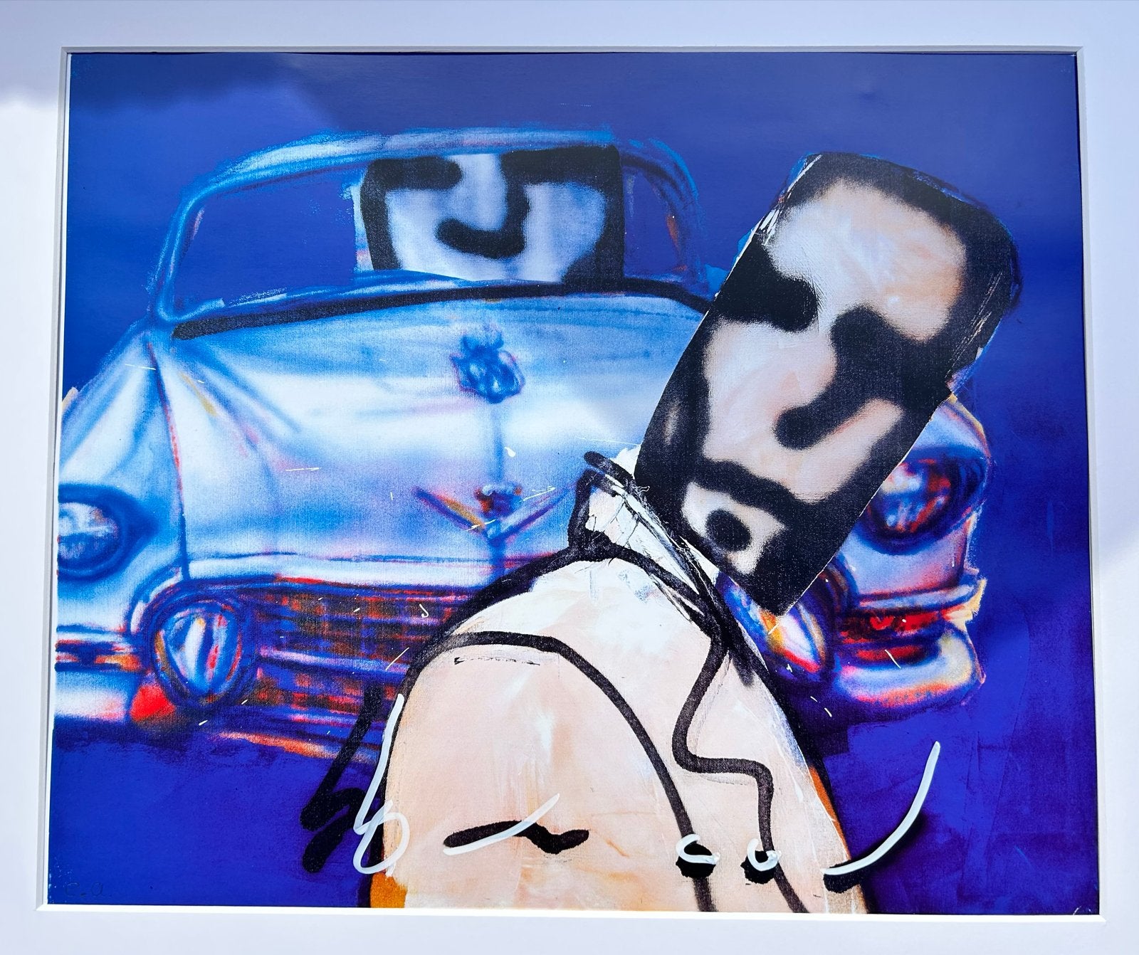 Herman Brood kunstwerk ingelijst en handgesigneerd, Met passe-partout, Ophalen of Verzenden, Portret en Figuren, Zeefdruk
