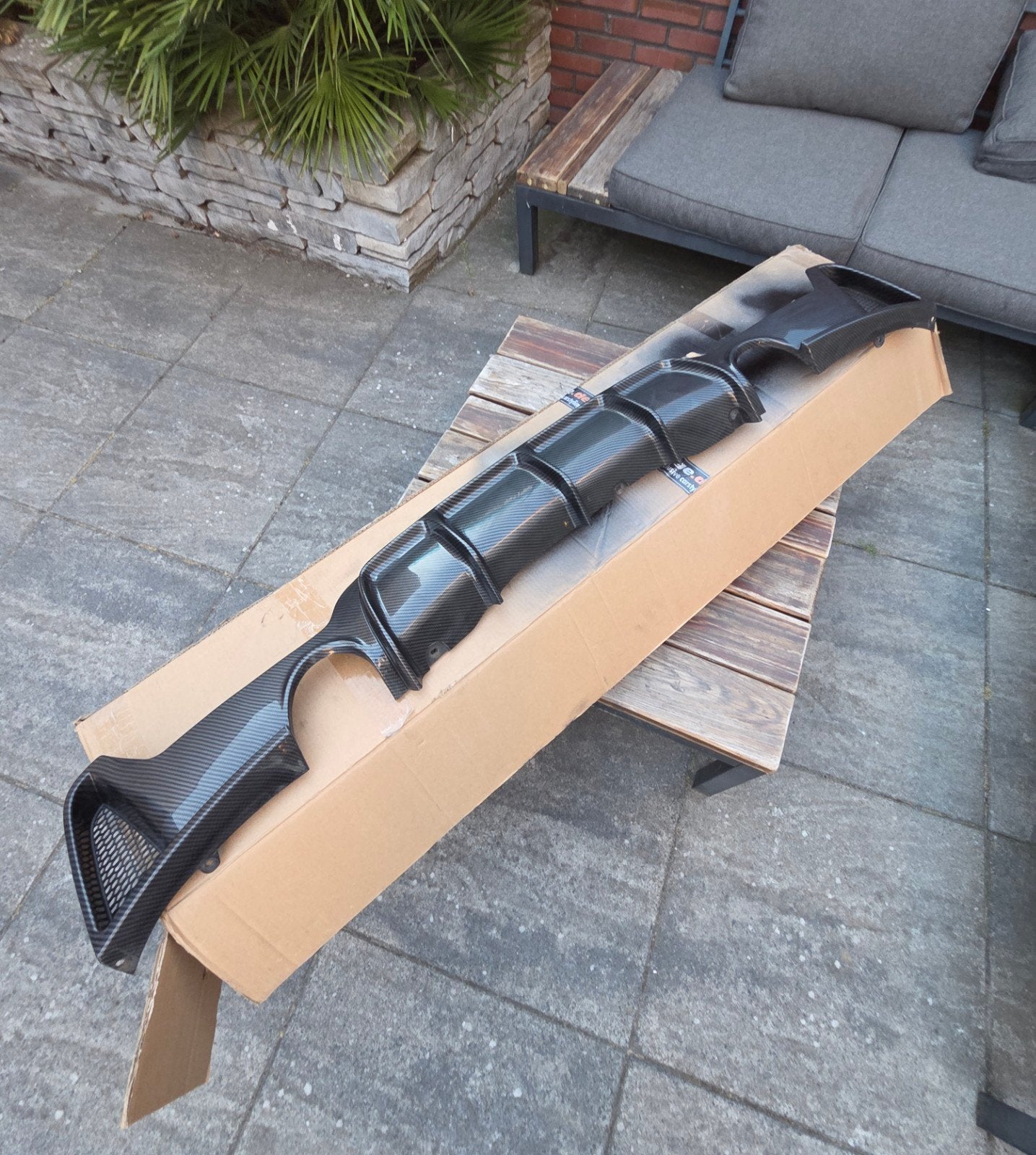 BMW 4 Serie F36 Diffusor Achter Carbon Look, Ophalen, Gebruikt, Achter, Bumper