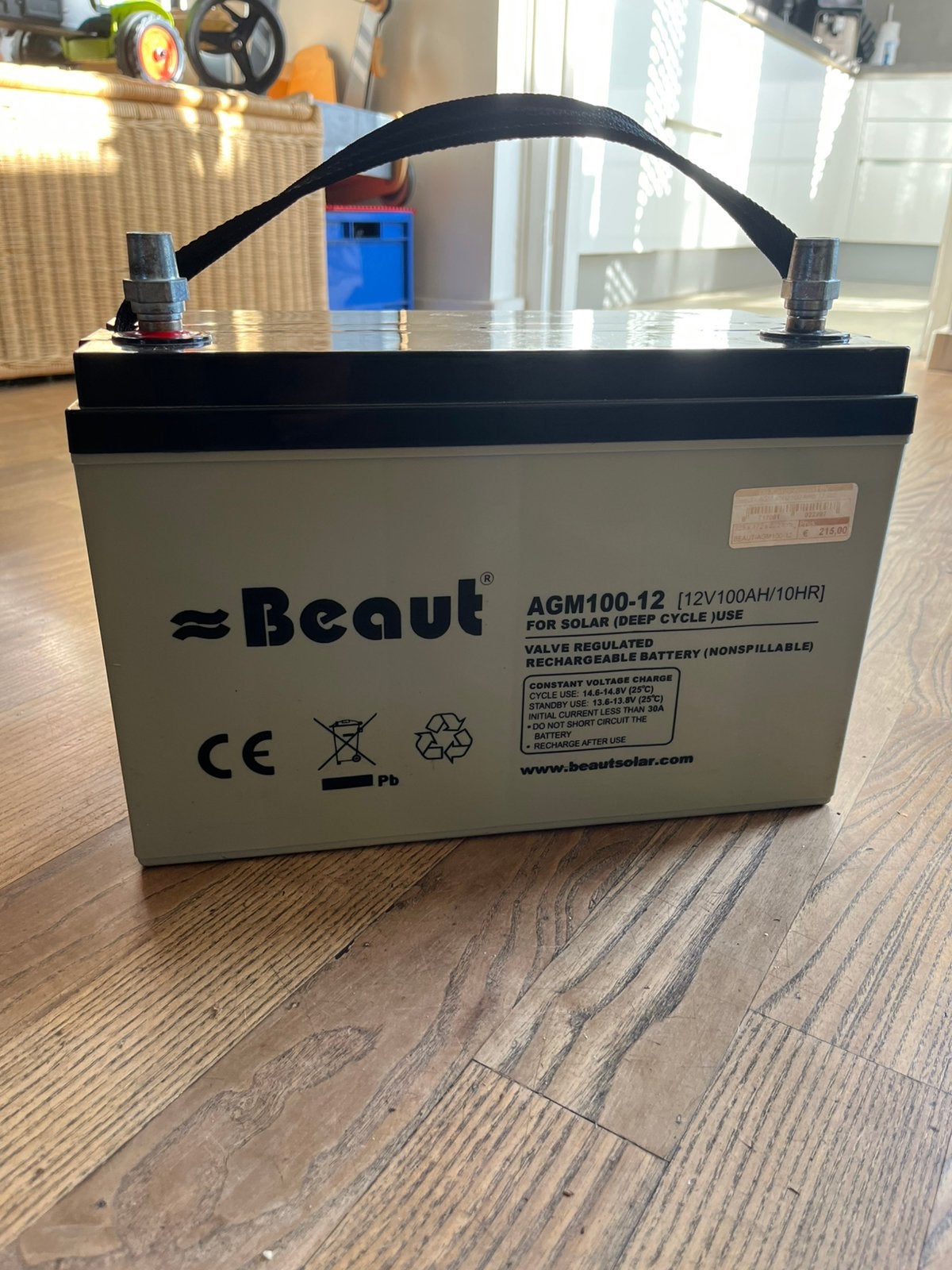Accu Beaut AGM 100-12. (Deep cycle) Vraagprijs verlaagd !!!, Ophalen, Zo goed als nieuw